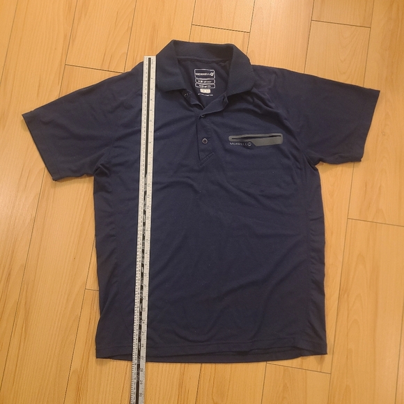 Merrell Opti-wick Navy Polo Shirt - Size Men's Medium - Picture 6 of 7